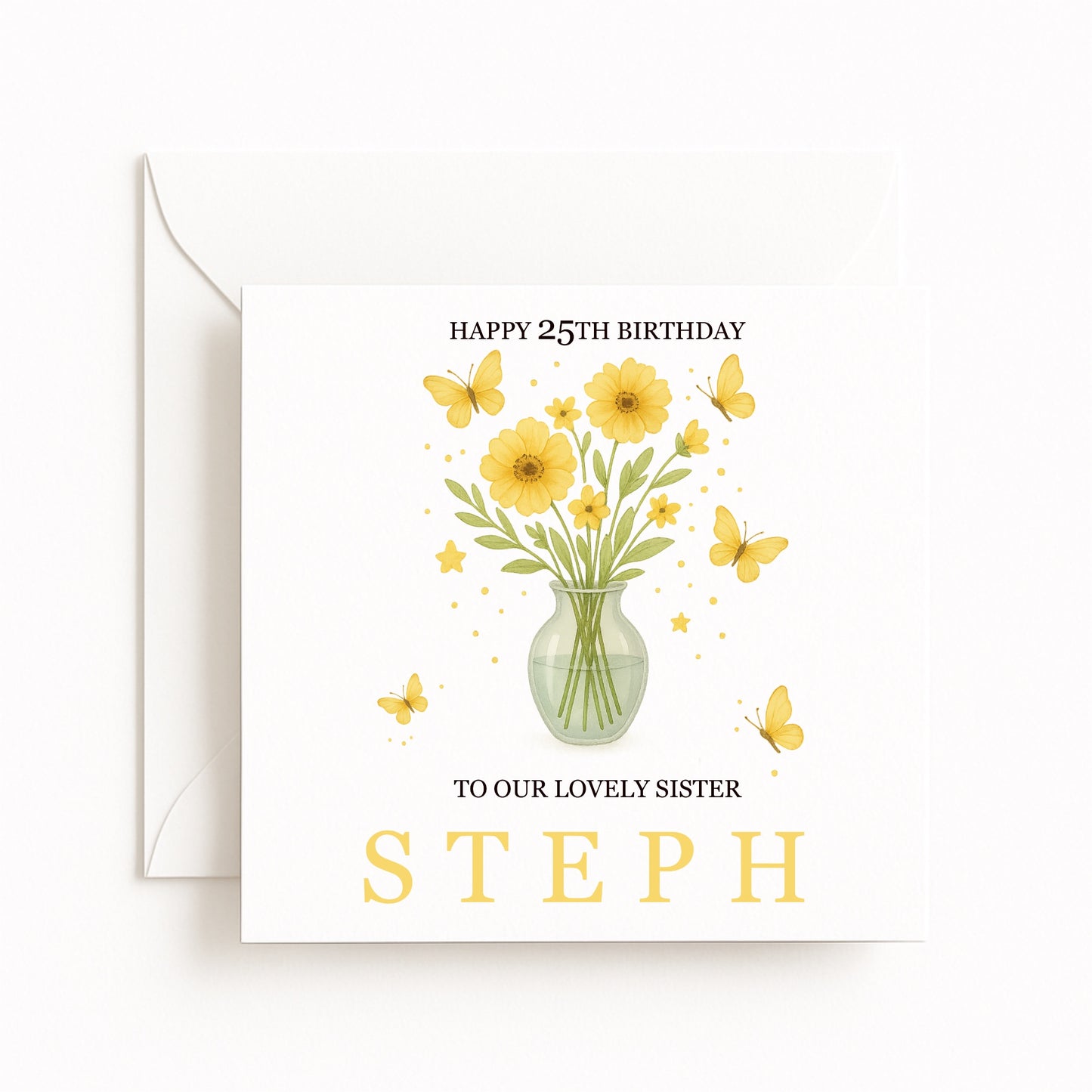 Yellow Flowers Birthday Card