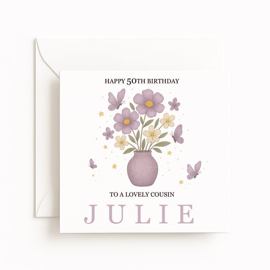 Lilac Flowers Birthday Card