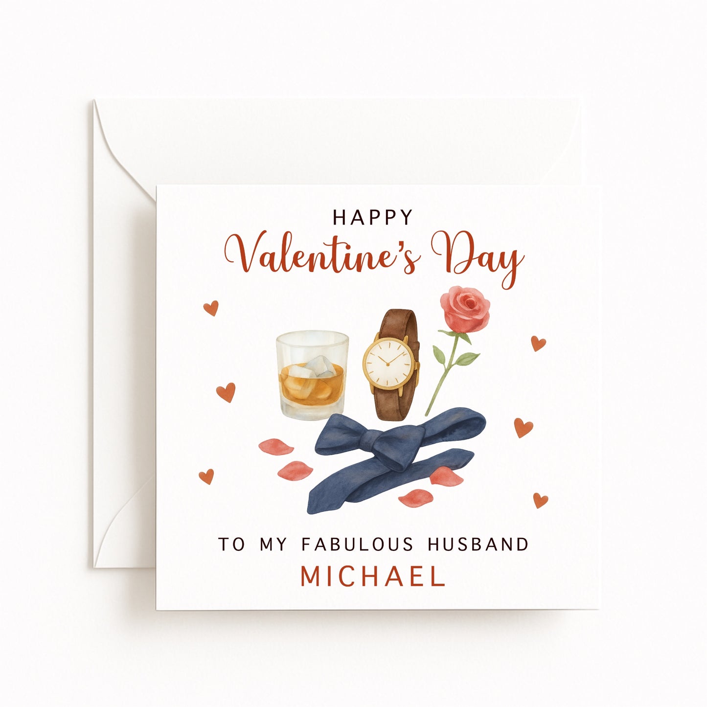 Whiskey & Bow Tie Design Valentine’s Card