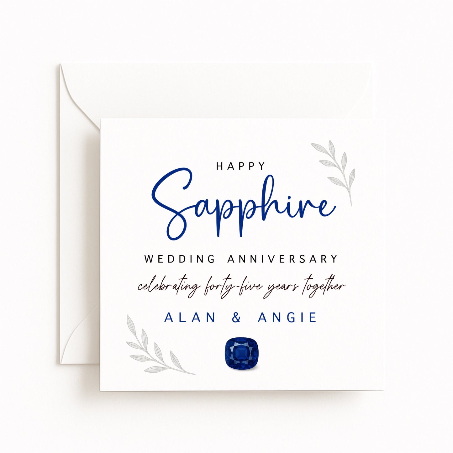 Sapphire (45 Years) Wedding Anniversary Card