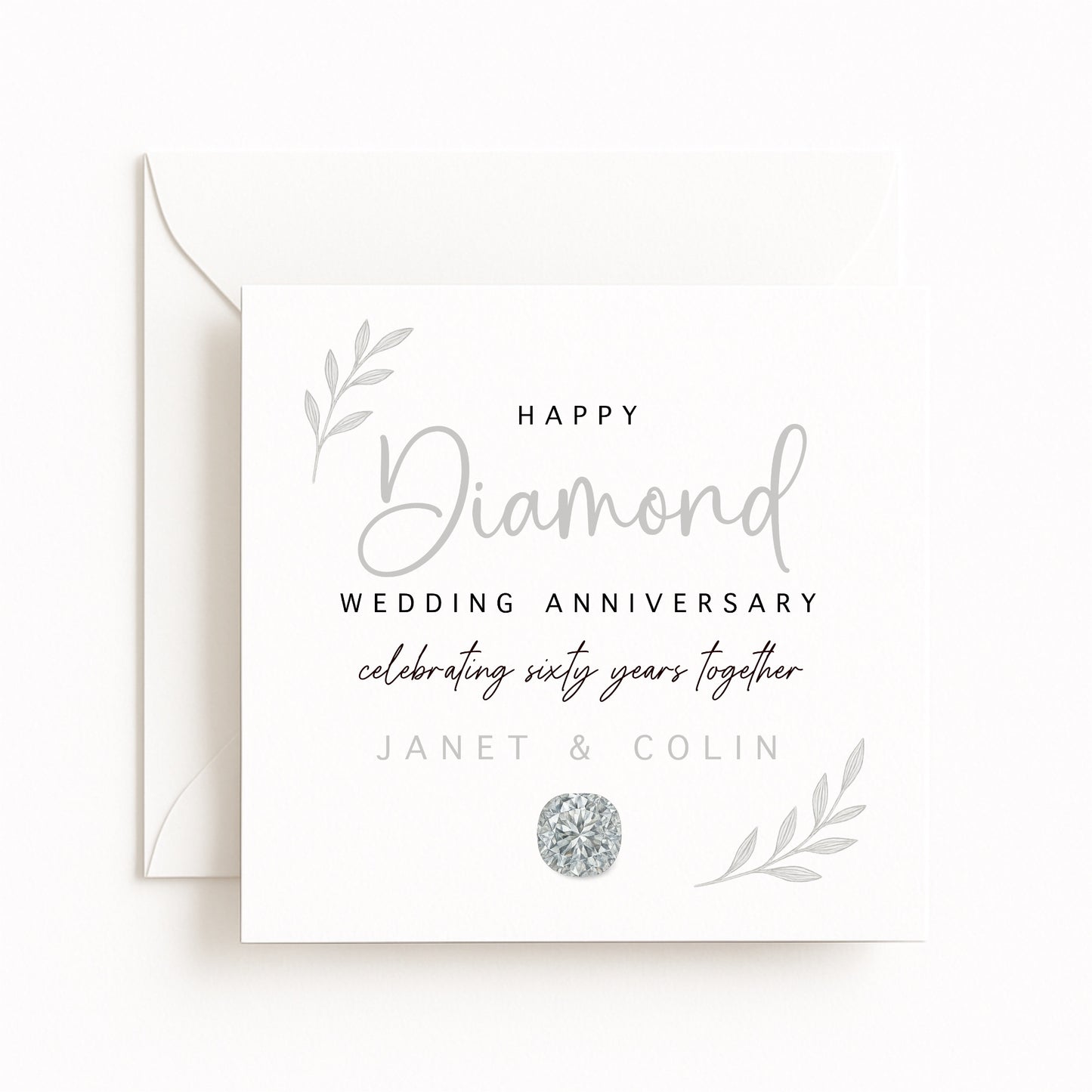 Diamond (60 Years) Wedding Anniversary Card