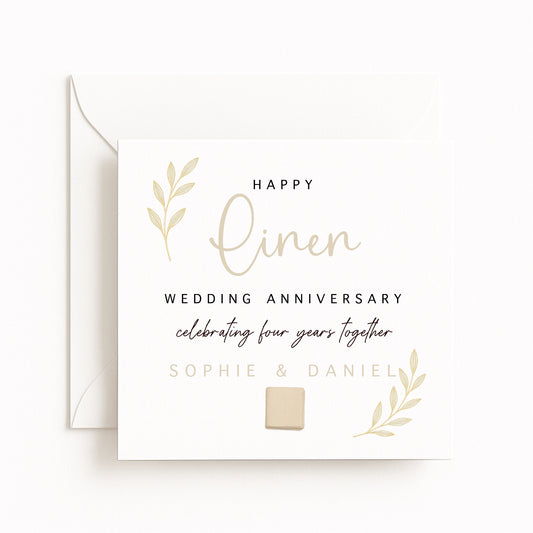 Linen (4 Years) Wedding Anniversary Card