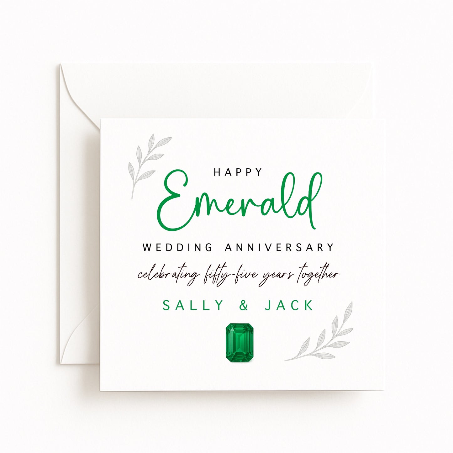 Emerald (55 Years) Wedding Anniversary Card