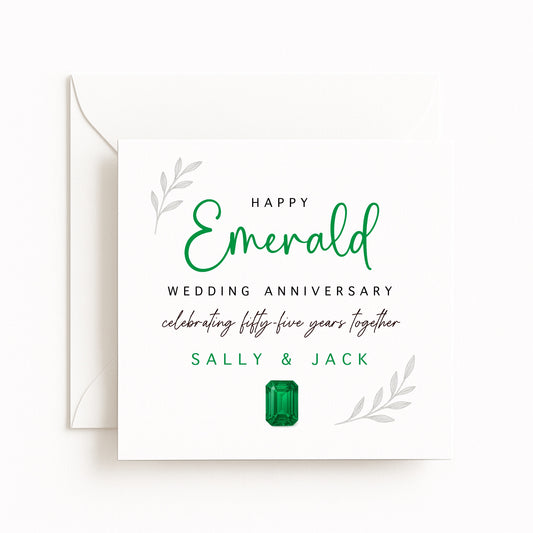 Emerald (55 Years) Wedding Anniversary Card