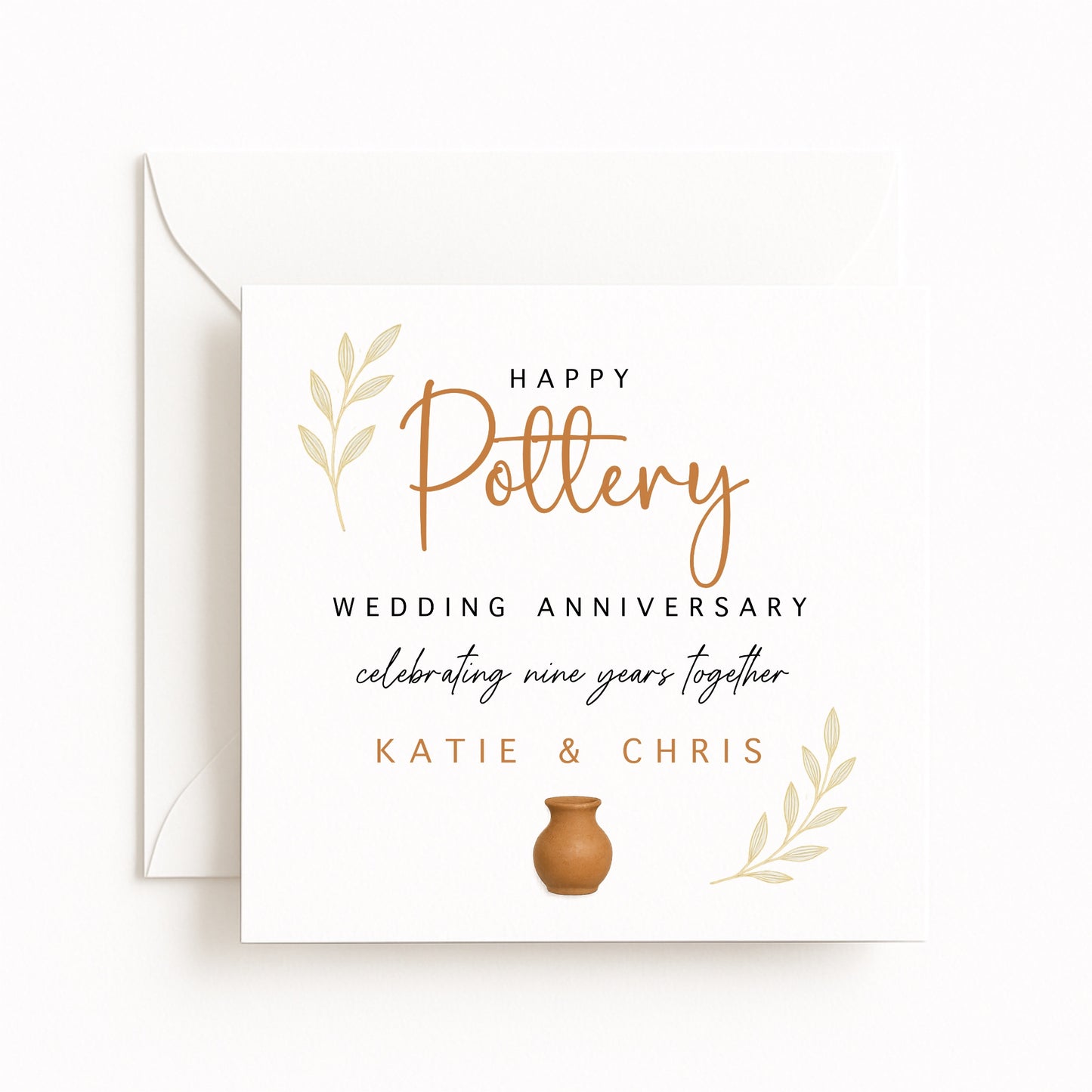 Pottery (9 Years) Wedding Anniversary Card