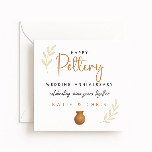 Pottery (9 Years) Wedding Anniversary Card