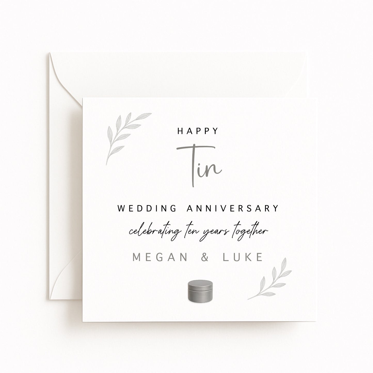 Tin (10 Years) Wedding Anniversary Card