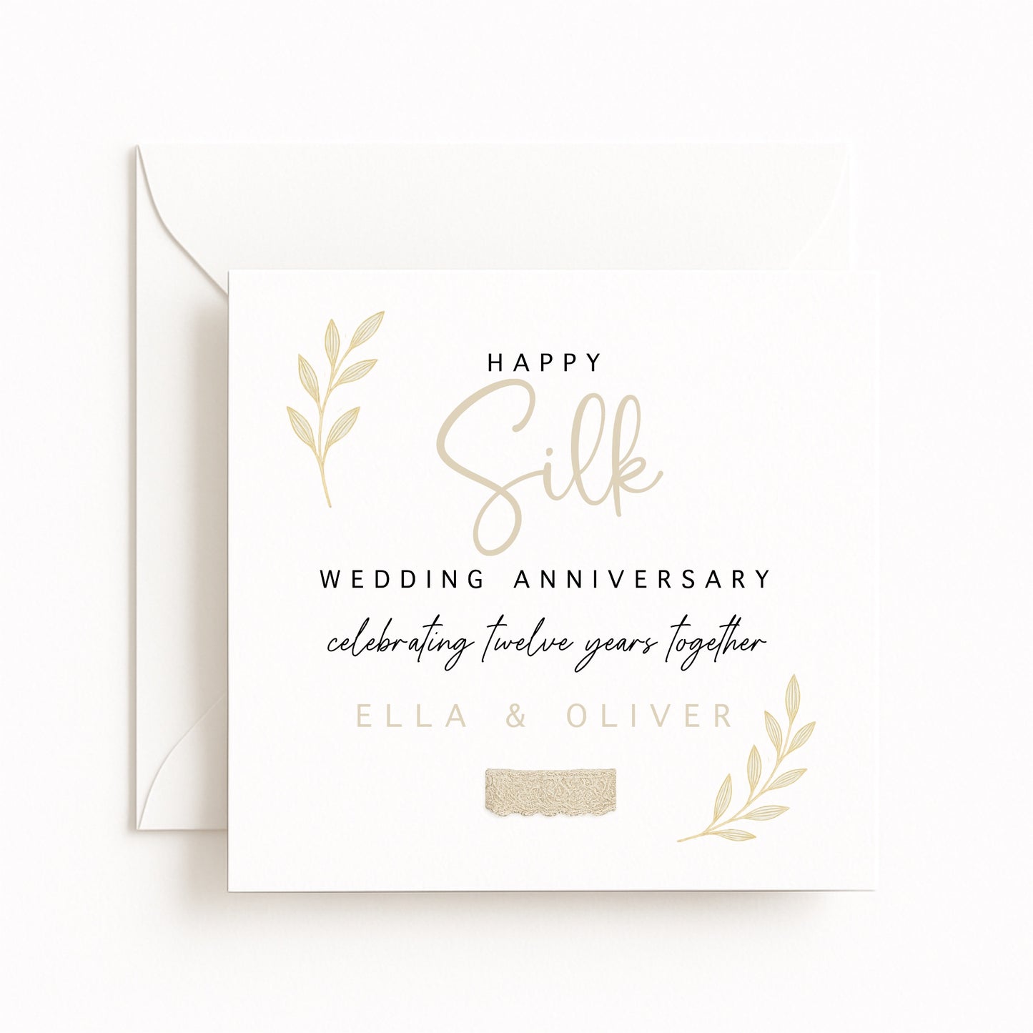 Silk (12 Years) Wedding Anniversary Card