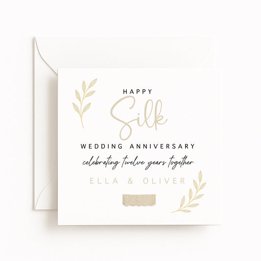 Silk (12 Years) Wedding Anniversary Card