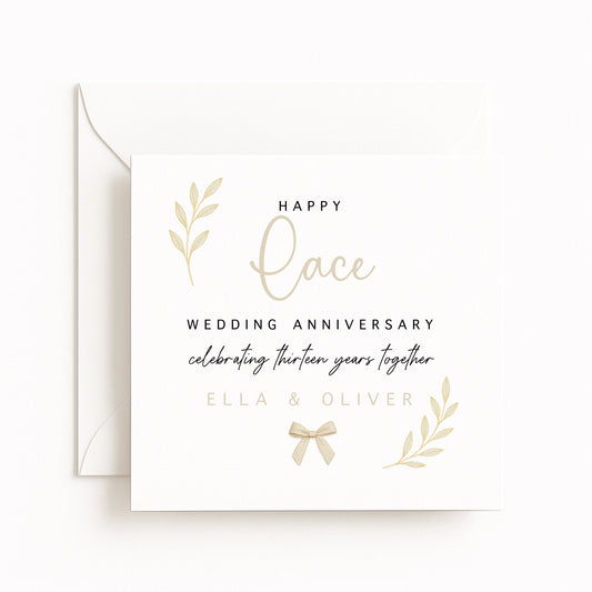 Lace (13 Years) Wedding Anniversary Card