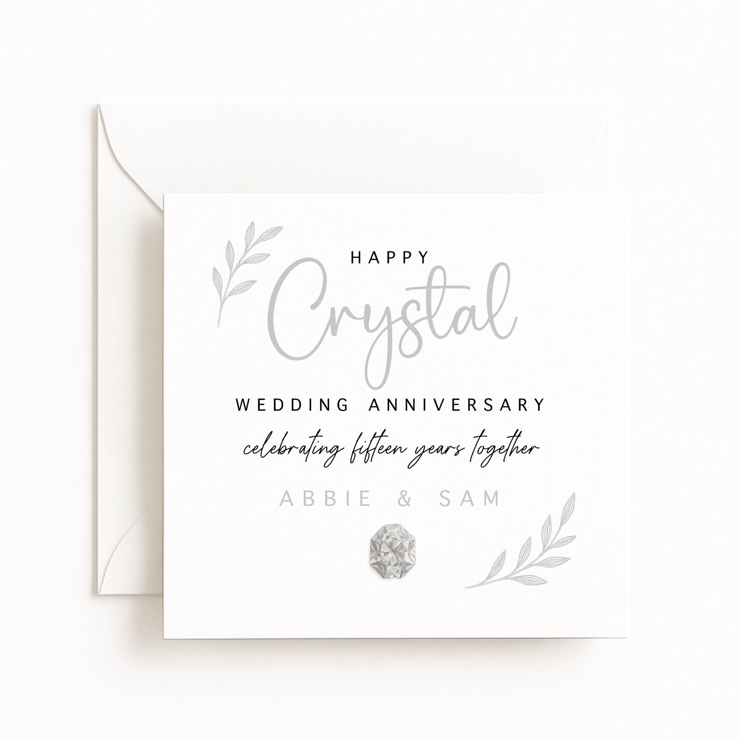Crystal (15 Years) Wedding Anniversary Card