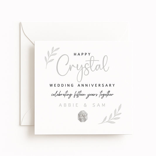 Crystal (15 Years) Wedding Anniversary Card