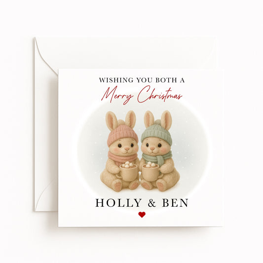 Bunnies Couple Christmas Card