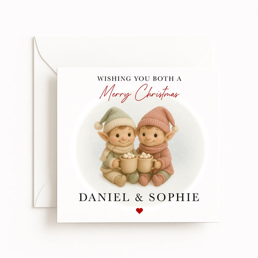 Elves Couple Christmas Card