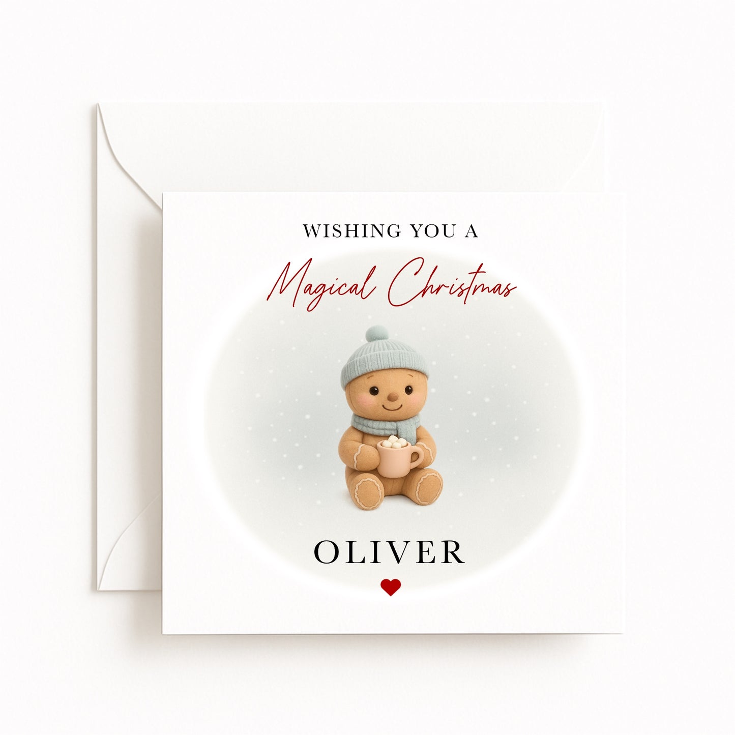 Blue Gingerbread Man Magical Christmas Card