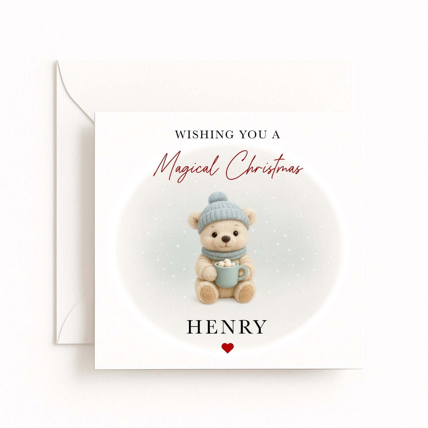 Blue Bear Magical Christmas Card