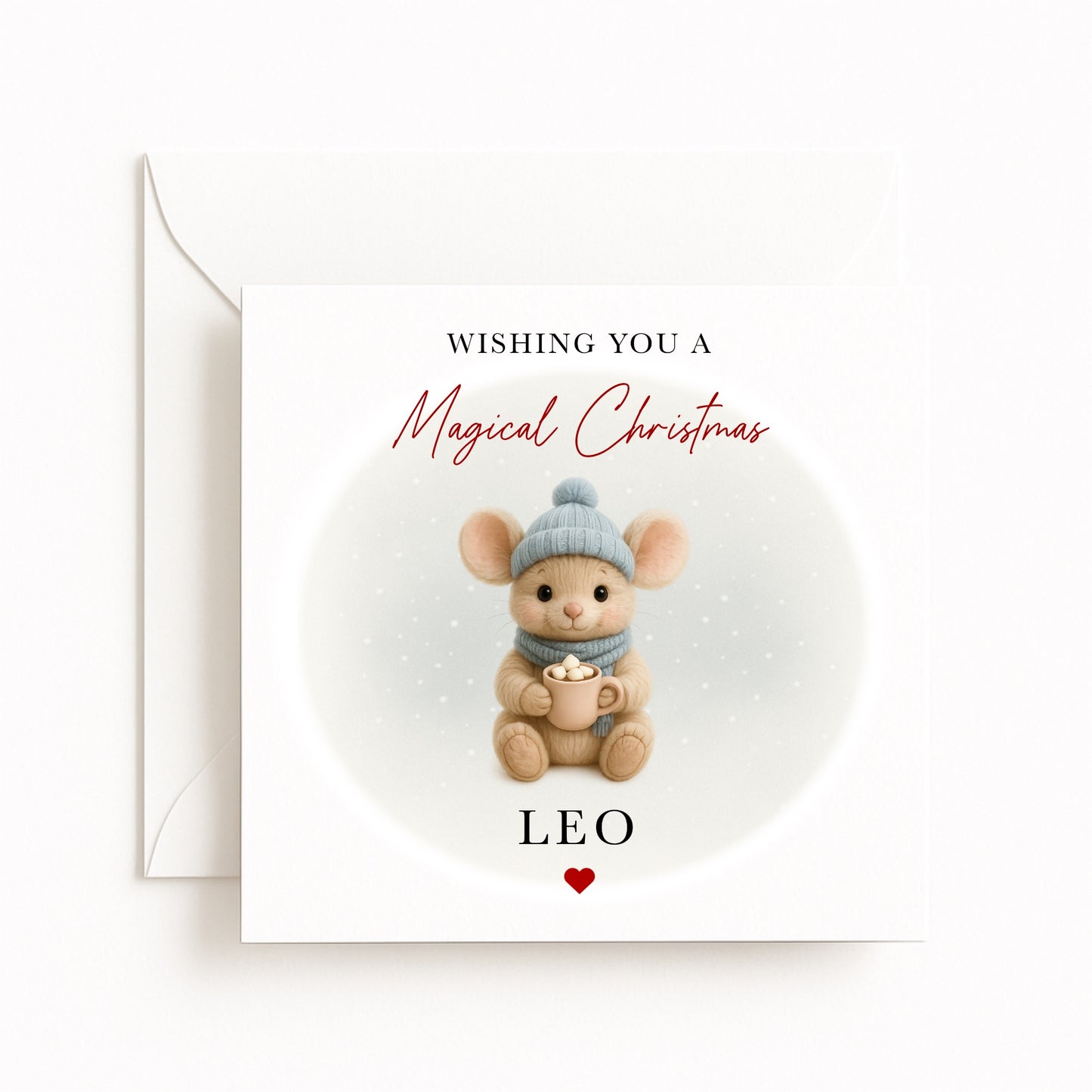 Blue Mouse Magical Christmas Card