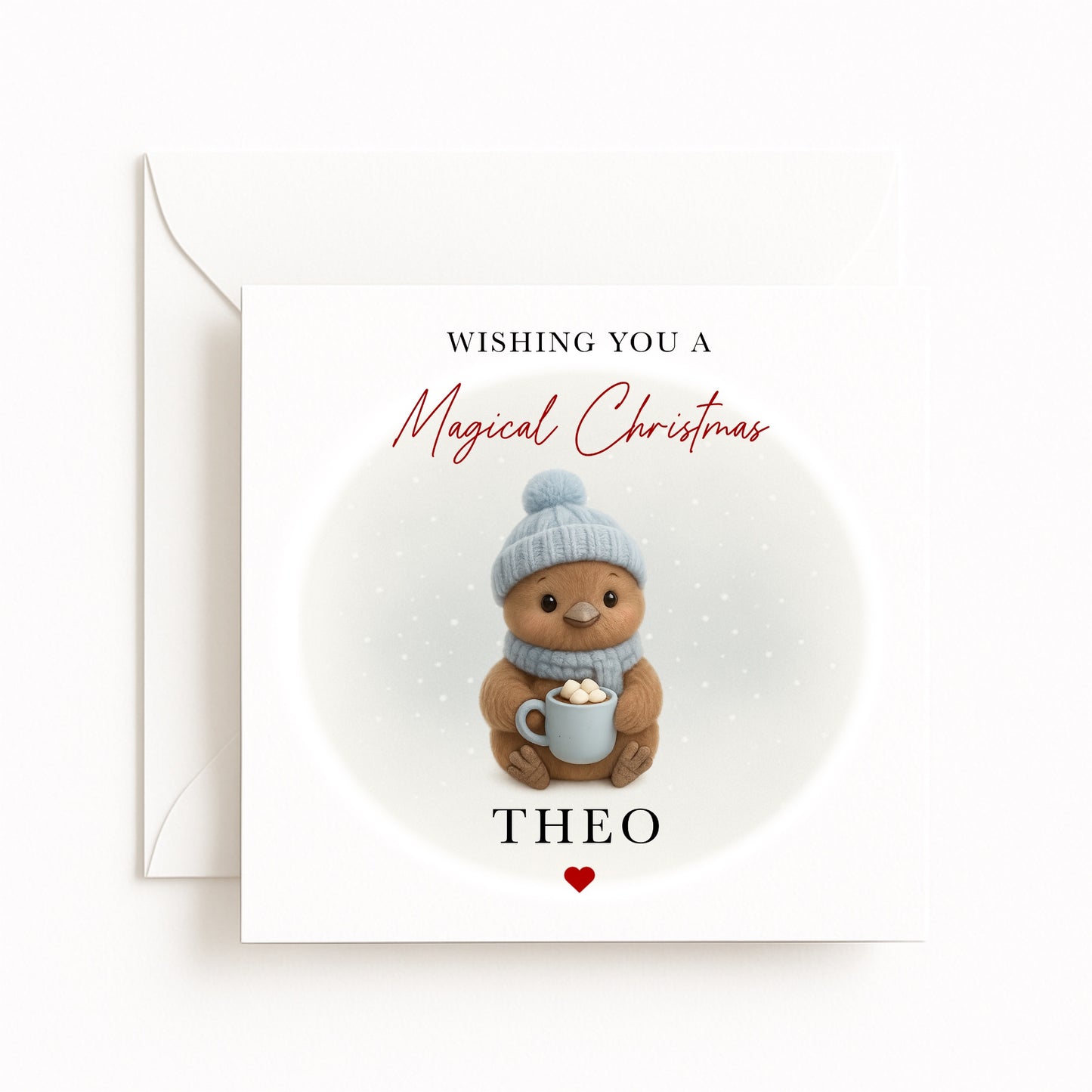 Blue Robin Magical Christmas Card