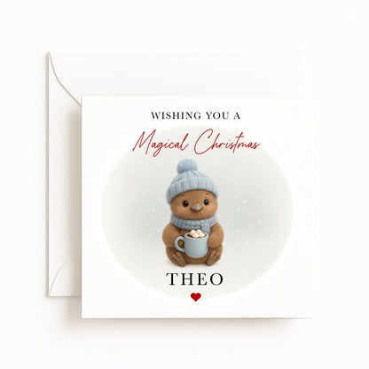 Blue Robin Magical Christmas Card