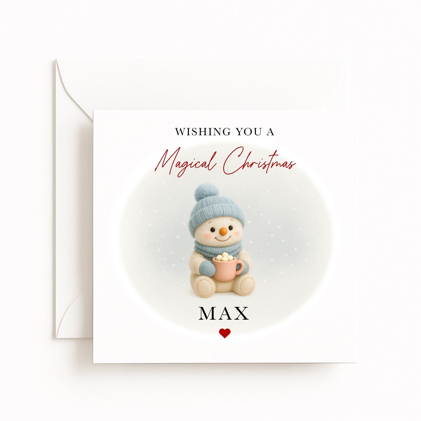 Blue Snowman Magical Christmas Card