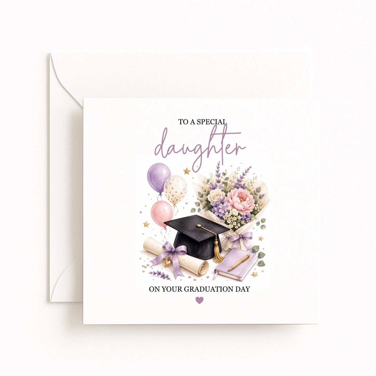 Lilac Flowers Personalised Graduation Card