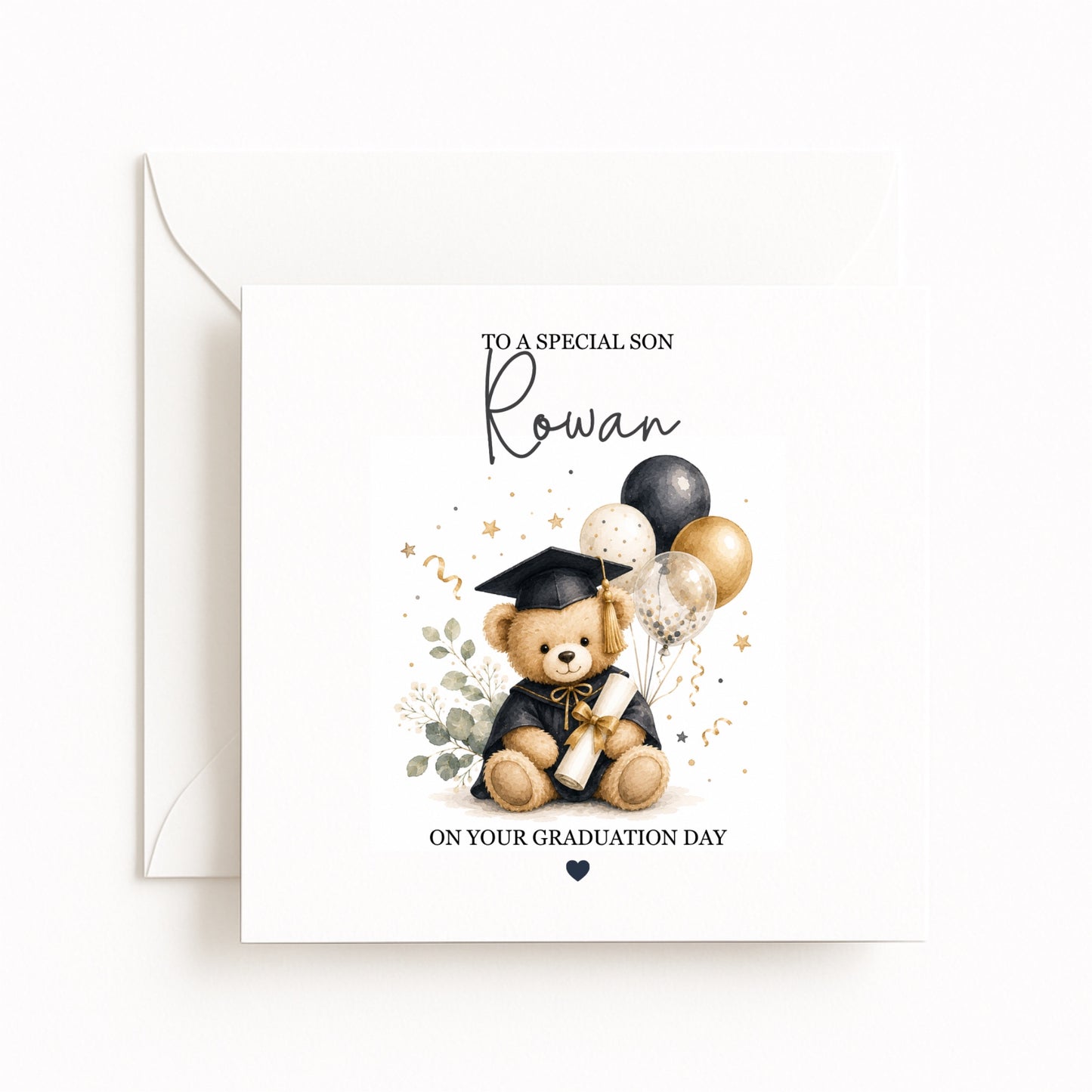 Teddy Bear Personalised Graduation Card