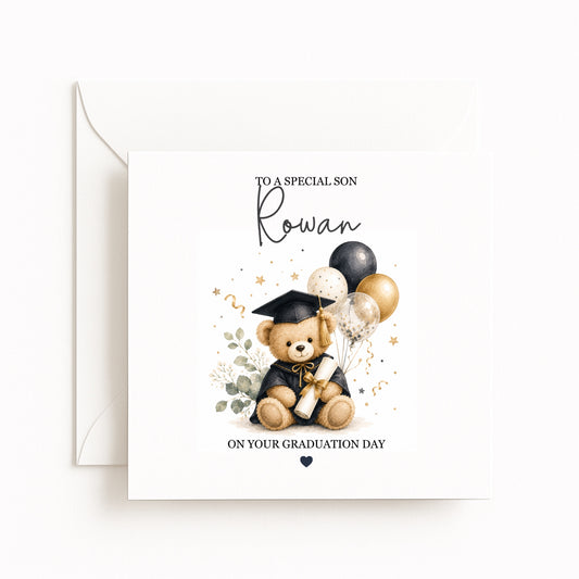 Teddy Bear Personalised Graduation Card