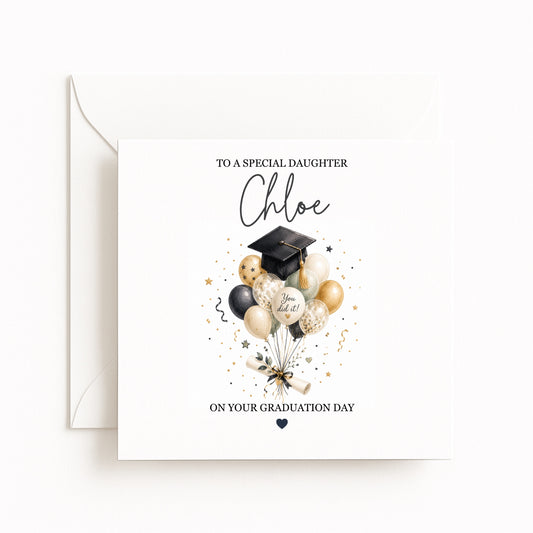 Balloons Personalised Graduation Card