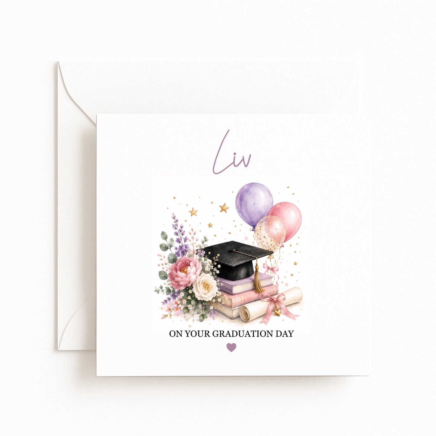 Flowers Personalised Graduation Card