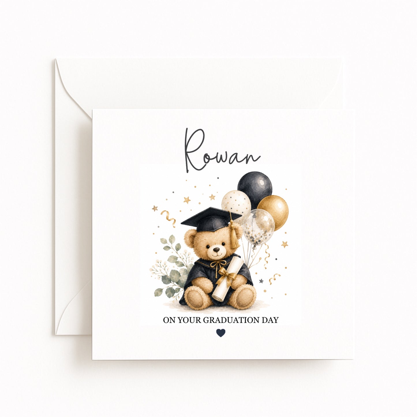 Teddy Bear Personalised Graduation Card