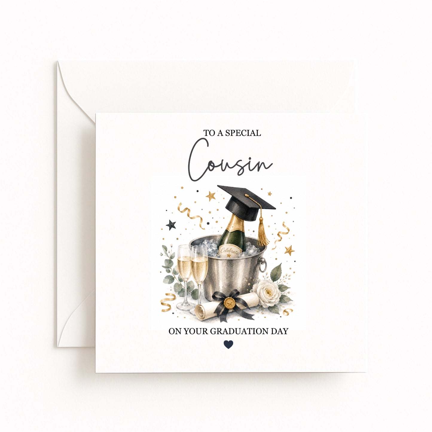 Champagne Personalised Graduation Card