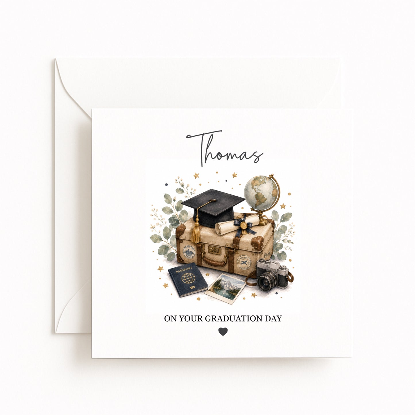 Travel Personalised Graduation Card