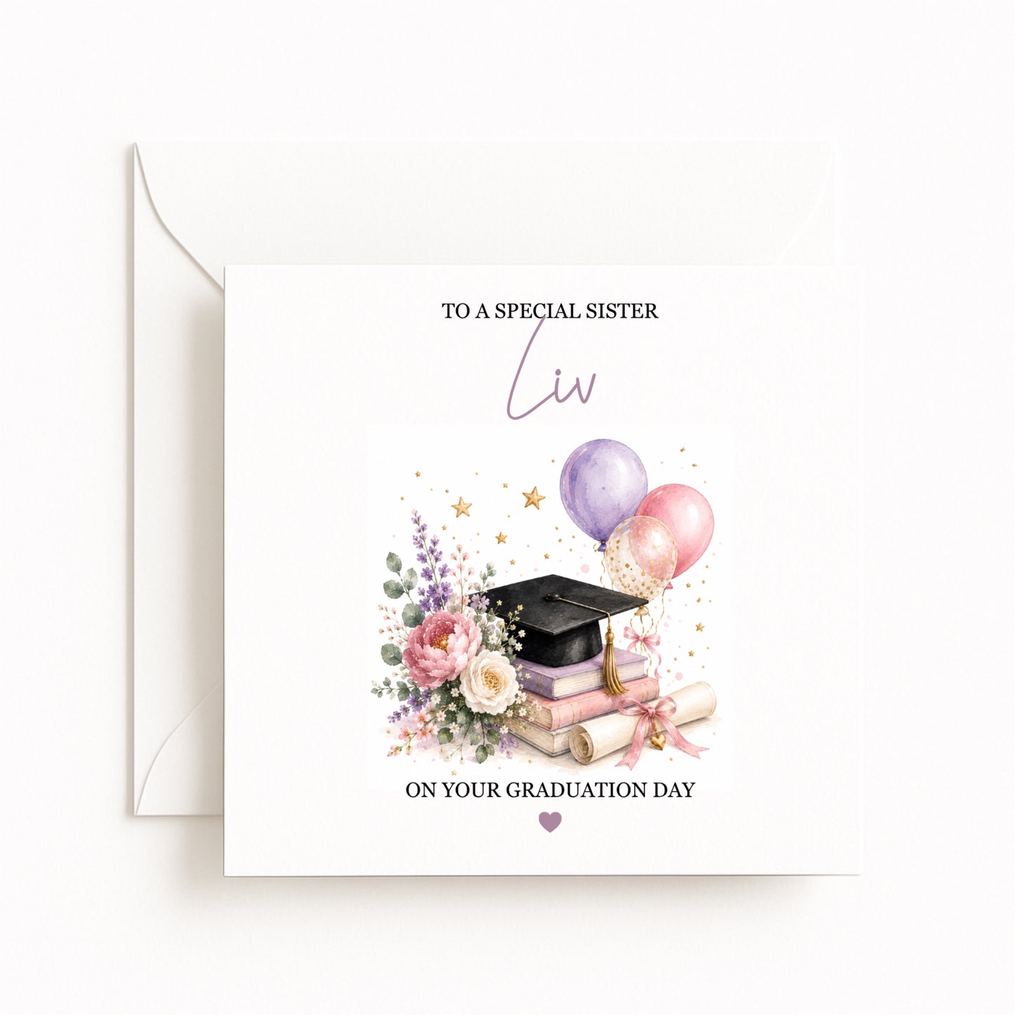 Flowers Personalised Graduation Card
