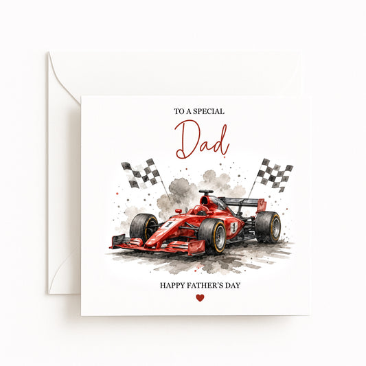 Racing Car Theme Father’s Day Card