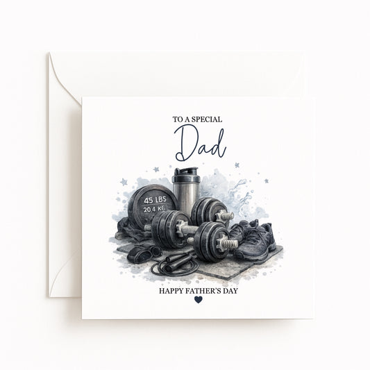 Gym Theme Father’s Day Card