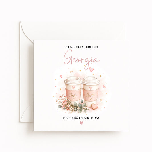 Bestie Cups Birthday Card
