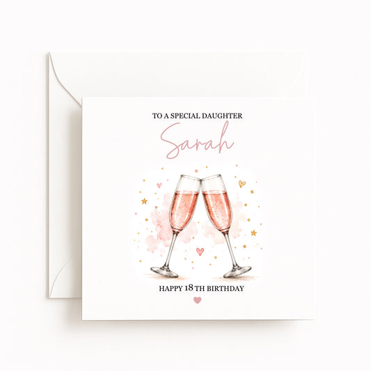 Champagne Birthday Card