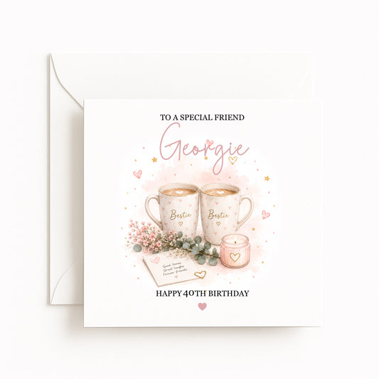 Bestie Mugs Birthday Card