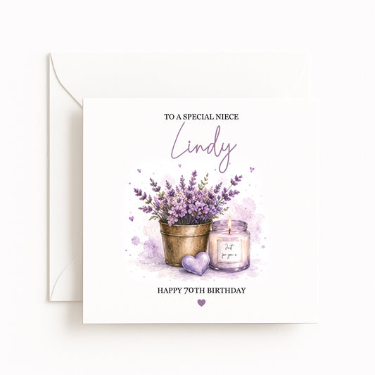 Lavender & Candles Birthday Card