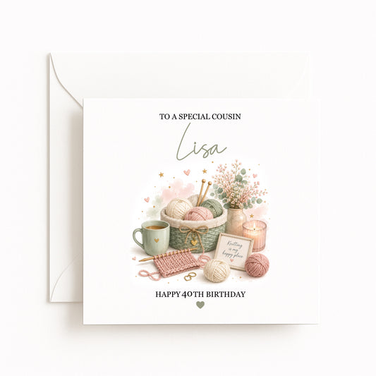 Knitting Birthday Card
