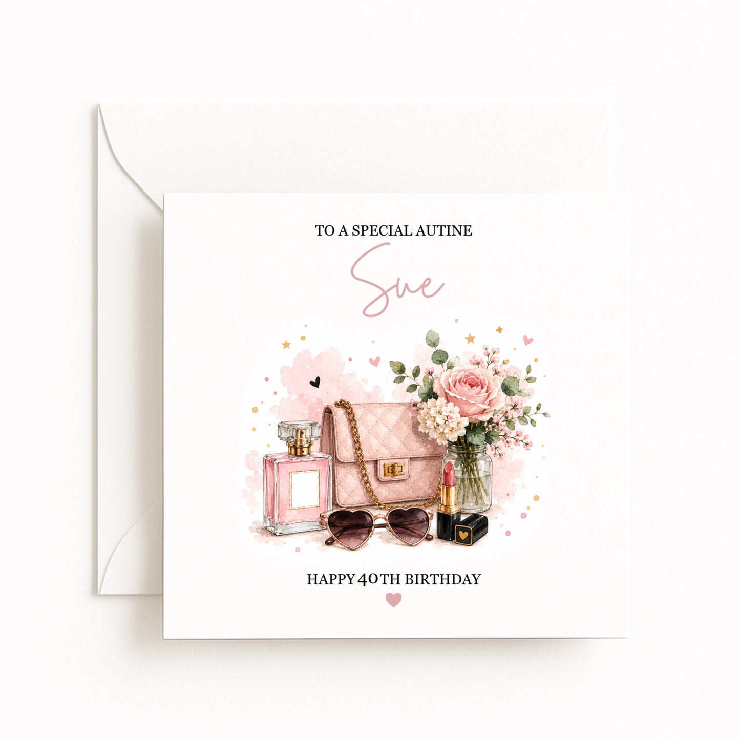 Perfume & Sunglasses Birthday Card