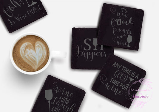 Wine Quotes Slate Coasters