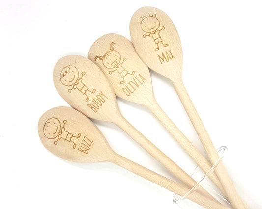 Personalised Childrens Engraved Wooden Spoon